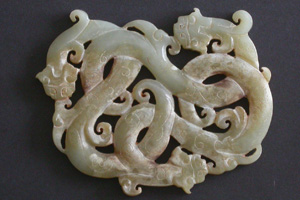 Three-Dragon jade plaque, Han Dynasty period, Chok Collection [0076]